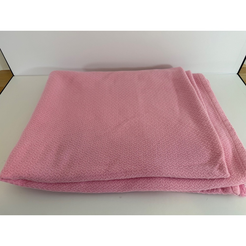 Pottery Barn Kids Pink Woven Chevron Bed Blanket Throw 77x63